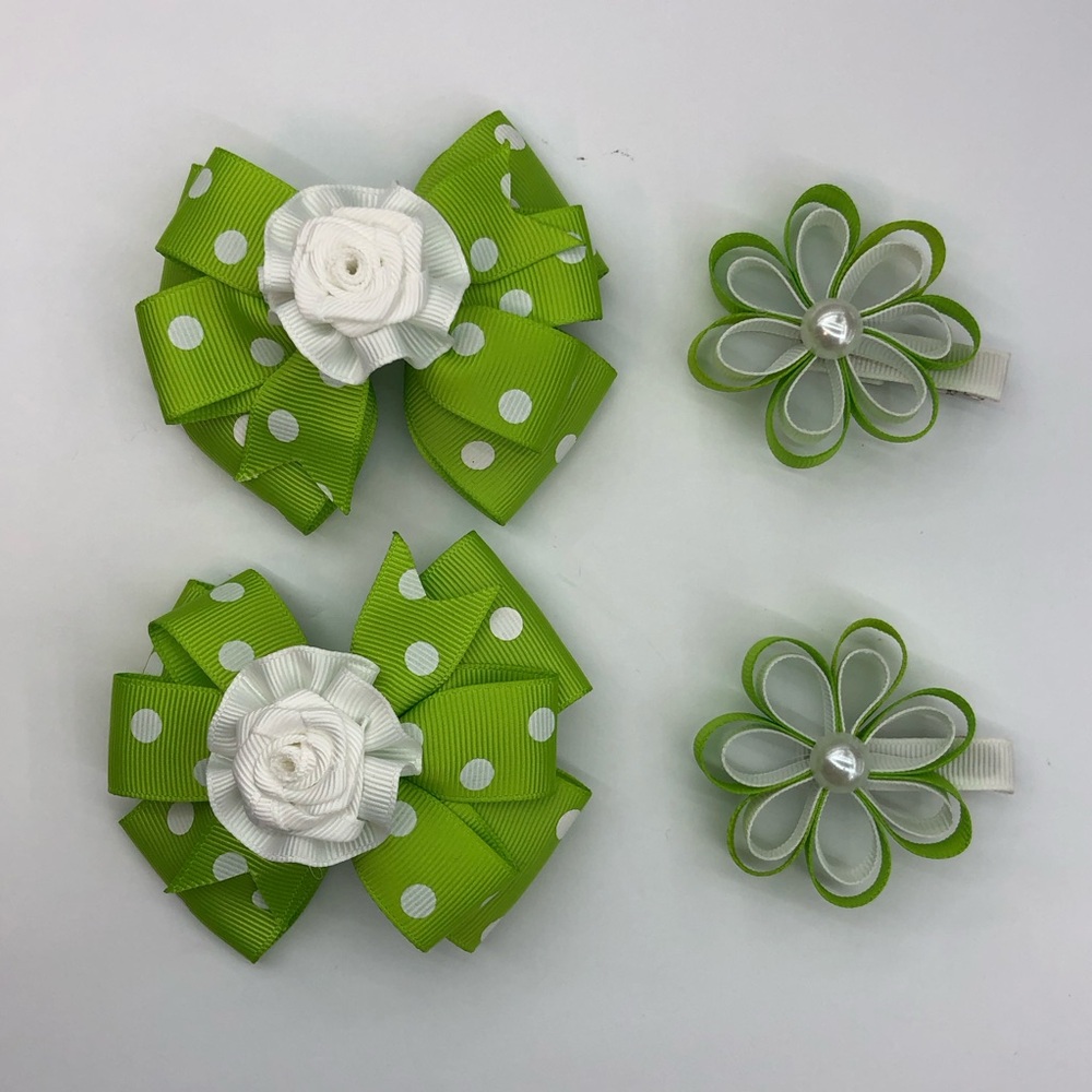 Hair bows (set of four) alligator clips